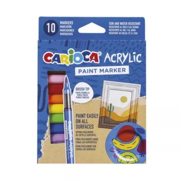 Acrylic Akril marker 10db-os szett - Carioca kép