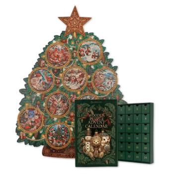 Adventi naptár kirakó felnőtteknek - 24 nap - karácsonyig minden nap 40 darab | Fantázia alakú darabok | Lézervágott fa | Lubiwood