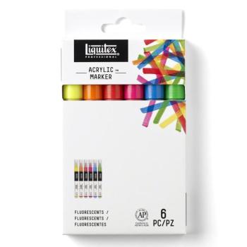 Akril filctoll készlet fluoreszkáló 6db Liquitex kép