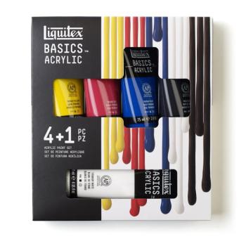 Akrilfesték készlet 4x75ml + 1x118ml titánfehér Liquitex kép