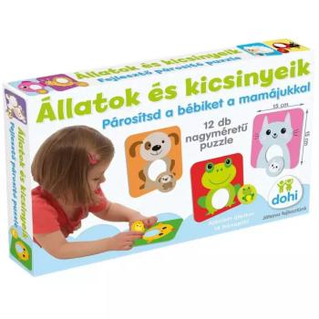 Állatok és Kicsinyeik Párosító Puzzle kép