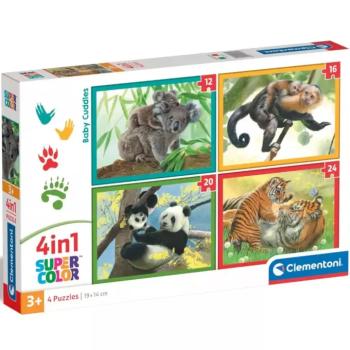 Állatok kölykeikkel 4 az 1-ben 12, 16, 20 és 24db-os puzzle - Clementoni kép