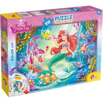 Ariel a kis hableány 2 az 1-ben 108db-os puzzle és színező 50x35cm - Lisciani kép