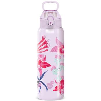 Ars Una: 3D Beach Flowers lila duplafalú fémkulacs 700ml kép