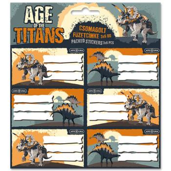 Ars Una: Age of the Titans dinoszaurusz mintás csomagolt füzetcímke 3x6db-os kép