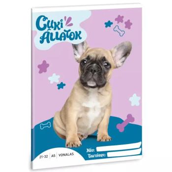 Ars Una: Cuki állatok - Francia bulldog vonalas füzet A/5 kép