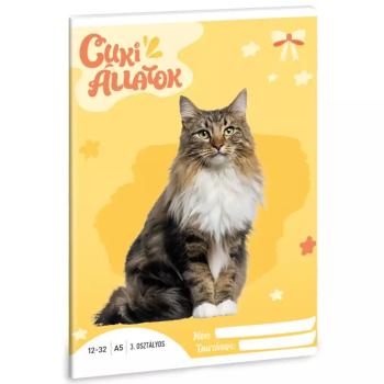 Ars Una: Cuki állatok - Norvég macska 3.osztályos vonalas füzet A/5 kép