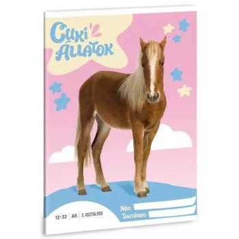 Ars Una: Cuki állatok - Palomino Póni 3.osztályos vonalas füzet A/5 kép