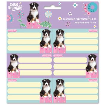 Ars Una: Cute animals Aussie kutyás csomagolt füzetcímke 3x6db kép