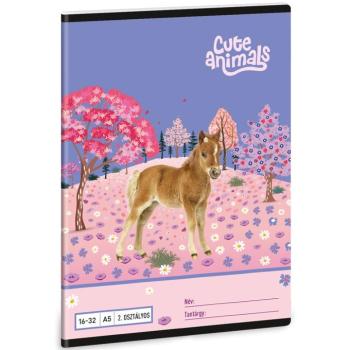 Ars Una: Cute Animals-Horse 2.osztályos vonalas füzet A/5 16-32 kép