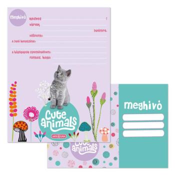 Ars Una: Cute Animals - Kitten cicás 10 db-os meghívó szett borítékkal kép