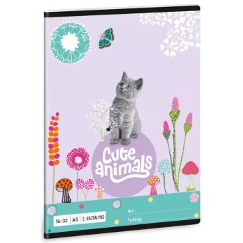 Ars Una: Cute Animals - Kitten cicás 2.osztályos vonalas füzet A/5