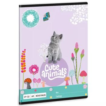 Ars Una: Cute Animals - Kitten cicás négyzethálós füzet A/5 kép