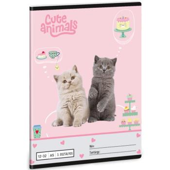 Ars Una: Cute animals-tea party A/5 3.osztályos vonalas füzet 12-32 kép