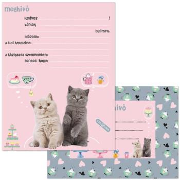Ars Una: Cute Animals tea party cicás 10db-os meghívó szett borítékkal kép