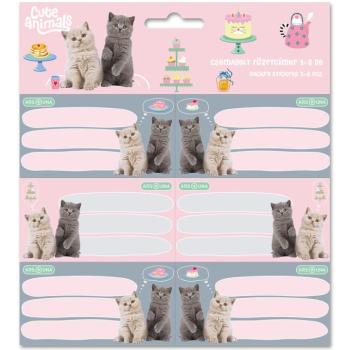 Ars Una: Cute animals-tea party cicás csomagolt füzetcímke 3x6db kép
