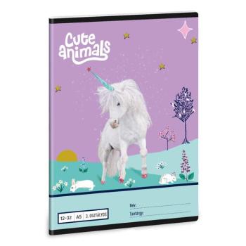 Ars Una: Cute Animals - Unicorn A/5 3.osztályos vonalas füzet 12-32 kép