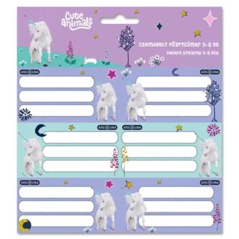 Ars Una: Cute Animals unicornis csomagolt füzetcímke 3x6 db-os kép