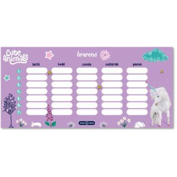 Ars Una: Cute Animals-unikornis egylapos, kétoldalas órarend kép