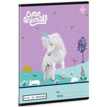 Ars Una: Cute Animals unikornis mintás kockás füzet A/5 27-32 kép