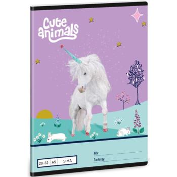 Ars Una: Cute Animals - Unikornis mintás sima füzet A/5 20-32 kép