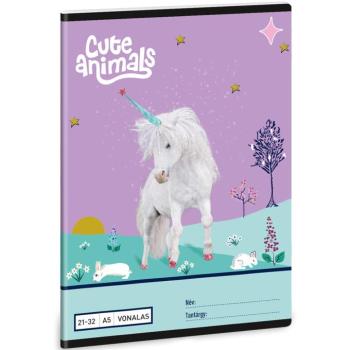 Ars Una: Cute Animals - Unikornis mintás vonalas füzet A/5 21-32 kép