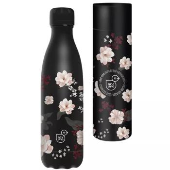 Ars Una: Flowery Black duplafalú fém kulacs díszdobozban 500ml kép