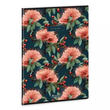 Ars Una: Flowery Green extra kapcsos kockás füzet A/4