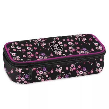 Ars Una: Pearl Blossom Black virágos tinédzser tolltartó 22,5x6x11,5cm kép