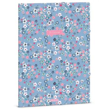 Ars Una: Pearl Blossom Blue virágos gumis mappa A/4 kép