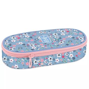 Ars Una: Pearl Blossom Blue virágos ovális tolltartó 23x5,5x9cm kép