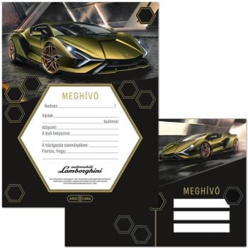 Ars Una: Sárga Lamborghini mintás 10db-os meghívó szett borítékkal kép