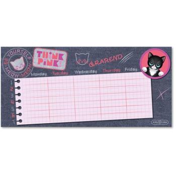 Ars Una: Think Pink cuki cicás egylapos, kétoldalas órarend kép