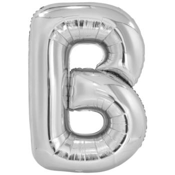 B betű fólia lufi 86 cm - ezüst kép