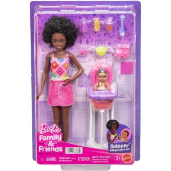 Barbie baba rózsaszín ruhában bébiszitter játékszett - Mattel kép