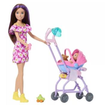 Barbie: Bébiszitter játékszett - Skipper baba kisbabával és babakocsival