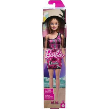 Barbie Chic szőke divatbaba rózsaszín, Barbie feliratú ruhában - Mattel kép