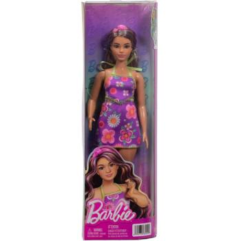Barbie: Fashionista Barátnők virágos ruhás divatbaba lila tincsekkel – Mattel kép