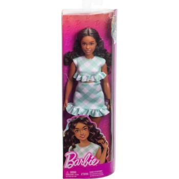 Barbie: Fashionista stílusos baba zöld-fehér kockás ruhában - Mattel kép