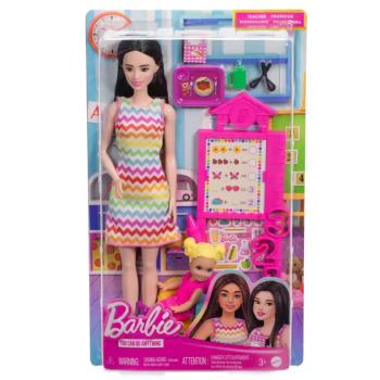 Barbie tanárnő karrierbaba játékszett szőke hajú kisgyerekkel - Mattel kép