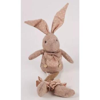 Barna pöttyös nyuszi figura filcből - 40 cm