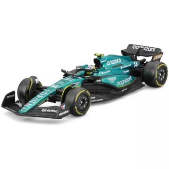 Bburago: Aston Martin AMR23 F1 versenyautó fém autómodell 1/43 (Fernando Alonso #14, sisakos változat) kép