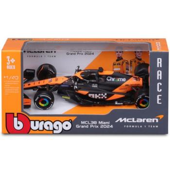 Bburago: McLaren MCL38 Miami Grand Prix 2024 F1 versenyautó fém autómodell 1/43 (Oscar Piastri #81) kép