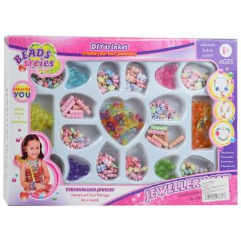 Beads Series: Ékszerkészítő szett 200+ színes gyöngyökkel vegyes színekben és formákban kép