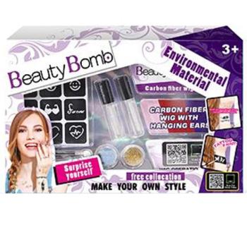 Beauty Bomb Tini csillámtetkó szett színes hajtinccsel kép