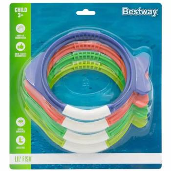 Bestway: Lil' Fish™ halacska alakú búvárgyűrű készlet 4db-os szett kép
