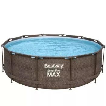 Bestway: MYKONOS LUX fémvázas rattan medence létrával és vízforgatóval - 366 x 100 cm - CSOMAGOLÁSSÉRÜLT kép