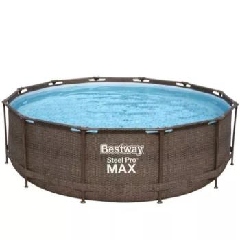 Bestway: MYKONOS LUX fémvázas rattan medence létrával és vízforgatóval - 366 x 100 cm kép