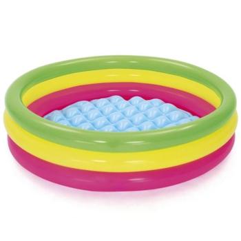 Bestway: Swim Squad™ háromgyűrűs felfújható színes pancsoló medence Ø 102x25 cm kép