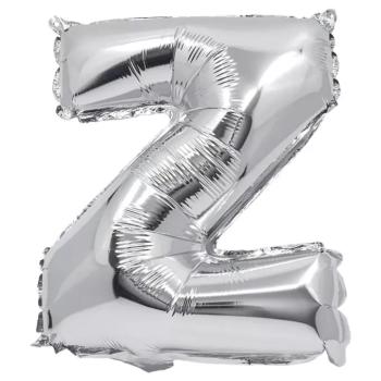 Betű formájú fólia lufi ezüst színben – Z betű 32cm